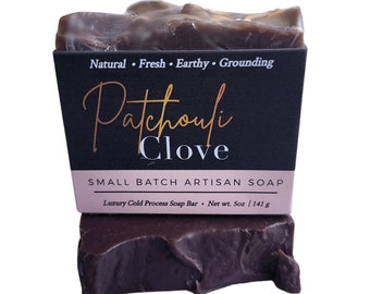 Patchouli Clove Soap Natural Soap Gift Vegan Soap Cold Process Soap Handmade Soap for Men Christmas Soap Gift Soap Favors Hippy Soap