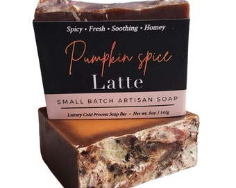 Pumpkin Spice Latte Soap Natural Soap Gift Vegan Soap Cold Process Soap Handmade Spice Soap Fall Soap Christmas Soap Gift Soap Favors