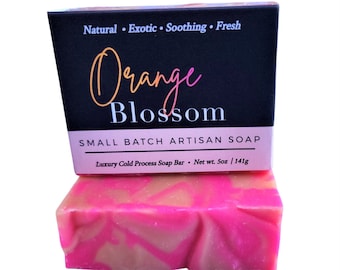 Orange Blossom Soap, Neroli Soap, Natural Soap, Vegan Soap, Cold Process Soap, Soap Gift, , Best Seller, Body Soap, Soap Bar, Birthday Gift