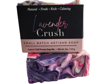 Lavender Soap Lavender Crush Soap Vegan Handmade Soap Soap Gift Christmas Gift Natural Soap Purple Soap Pink Soap Shea Butter Soap Sale