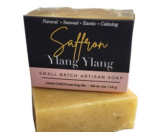 Saffron Ylang Ylang Soap, Spa Soap, Body Soap, Ylang Ylang Soap, Natural Soap, Vegan Soap, Soap Gift, Soap for her, Cold Process Soap