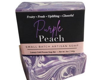 Peach Soap, Purple Peach Soap, Natural Soap, Vegan Soap, Cold Process Soap, Soap Gift, Purple Soap, , Body Soap, Soap Bar, Birthday Gift