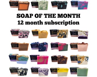 Soap Subscription 12 Month Soap Club Soap Gift Natural Soap Gift Christmas Gift Anniversary Gift Birthday Gift s Valentine's Gift