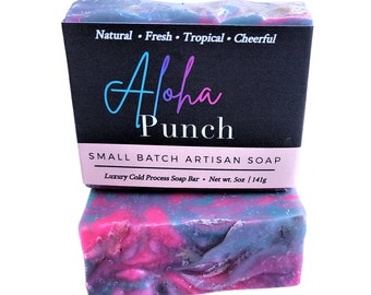 Aloha Punch Soap Bar, Tropical Soap, Fruity Soap, Cold Process Soap, Soap Gift, Best Seller, Body Soap, Soap Bar, Self Care, Skin Care