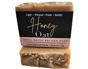 Honey Oat Soap, Natural Soap, Soap Gift, Vegan Soap, , Cold Process Soap, , Best Seller, Body Soap, Soap Bar, Valentine's Day Gift