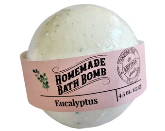 Eucalyptus Bath Bomb, Bath Fizzy, Bath Spa, Vegan Bath Bomb, Natural Bath Bomb, Bath Bomb Gift, Spa Gift, Valentine's Day Gift