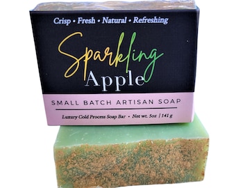 Sparkling Apple Soap Bar, Vegan Soap, Fall Soap, Cold Process Soap, Soap Gift, , Best Seller, Body Soap, Soap Bar, Self Care, Skin Care