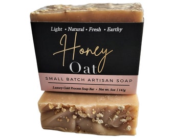 Honey Oat Soap, Natural Soap, Soap Gift, Vegan Soap, Mother's Day Gift, Cold Process Soap, Body Soap, Soap Bar, Self Care, Skin Care