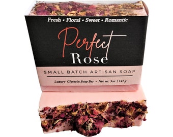 Rose Soap, Rose Petal Soap, Perfect Rose Soap, Soap Gift, Floral Soap, Soap for her, Vegan Soap, Best Rose Soap, Best Seller Soap