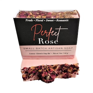 Rose Soap, Rose Petal Soap, Perfect Rose Soap, Soap Gift, Floral Soap, Soap for her, Vegan Soap, Best Rose Soap, Best Seller Soap Bild 1