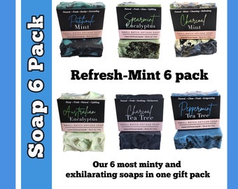 Mint Soap Mint Soap Set Mint Soap Gift Christmas Gifts Vegan Soap Sampler Handmade Soap 6 Pack Natural Soap Cold Process Organic Soap