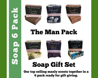 Soap Gift For Men Soap 6 Pack Set Christmas Gifts Vegan Soap Sampler Handmade Soap Natural Soap Cold Process Organic Soap Valentine's Gift
