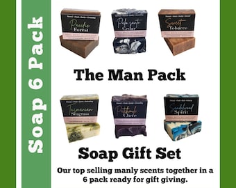 Soap Gift For Men Soap For Men Soap Gift Set 6 Pack s Christmas Gifts Vegan Soap Sampler Handmade Natural Soap Organic Soap Valentine's Gift