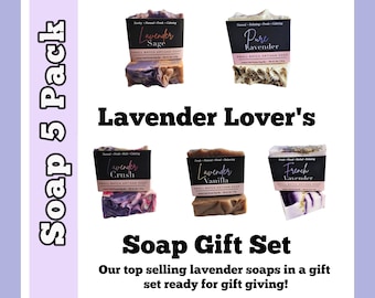 Lavender Soap Lavender Soap Set Lavender Soap Gift Christmas Gifts Vegan Soap Sampler Handmade Soap Natural Soap Cold Process Organic Soap