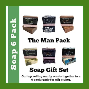 Soap Gift For Men Soap For Men Soap Gift Set 6 Pack s Christmas Gifts Vegan Soap Sampler Handmade Natural Soap Organic Soap Valentine's Gift image 1