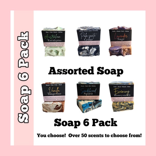 Soap Set - Soap 6 Pack, Soap gift set, soap gift box, handmade soap, vegan soap, natural soap, assorted soap gift set, Valentine's Day Gift