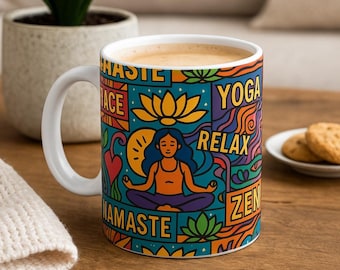 Yoga-Kaffeetasse: Farbenfrohe Zen-Meditationstasse