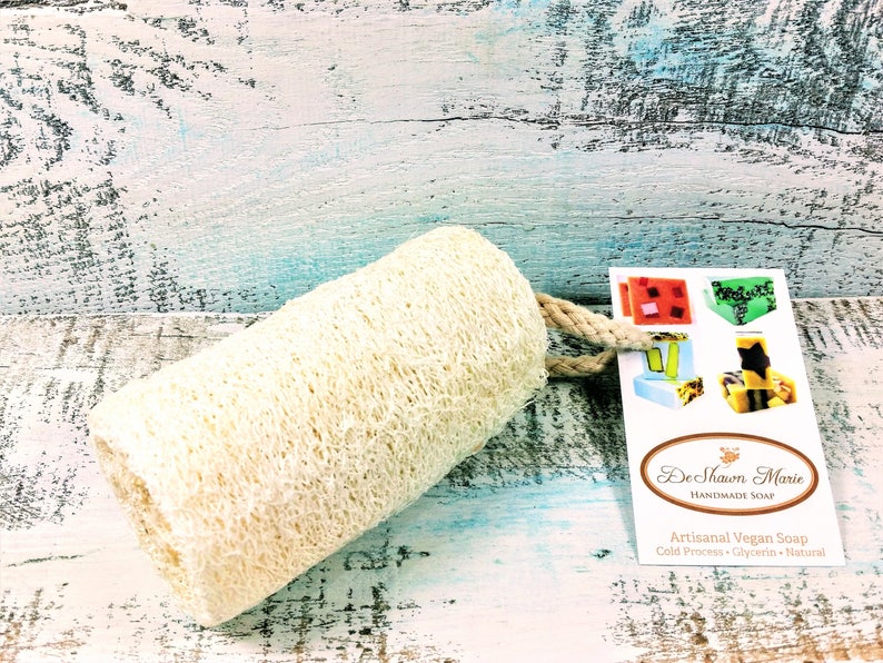 Organic Natural 4 Loofah, loofa, luffa, vegan loofah, natural sponge, exfoliating loofah, loofah gourd, spa and gift basket accessory, gift image 2