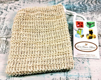 Soap Saver, Sisal Soap Saver Sack,  Exfoliating Soap Bag, Soap Cozy, Sisal Washcloth, Christmas Gift, Soap Gift, Bath and Body