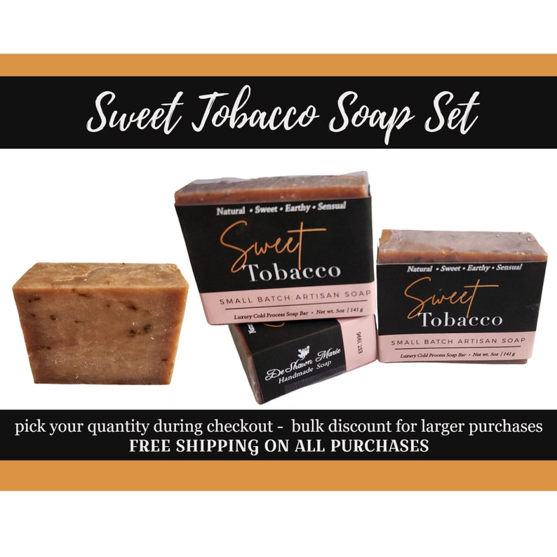 Tobacco Soap Set, Tobacco Soap, Sweet Tobacco Soap, Handmade Soap, Natural Soap, Vegan Soap, Soap Gift, Body Soap, Soap Bar, Birthday Gift image 1