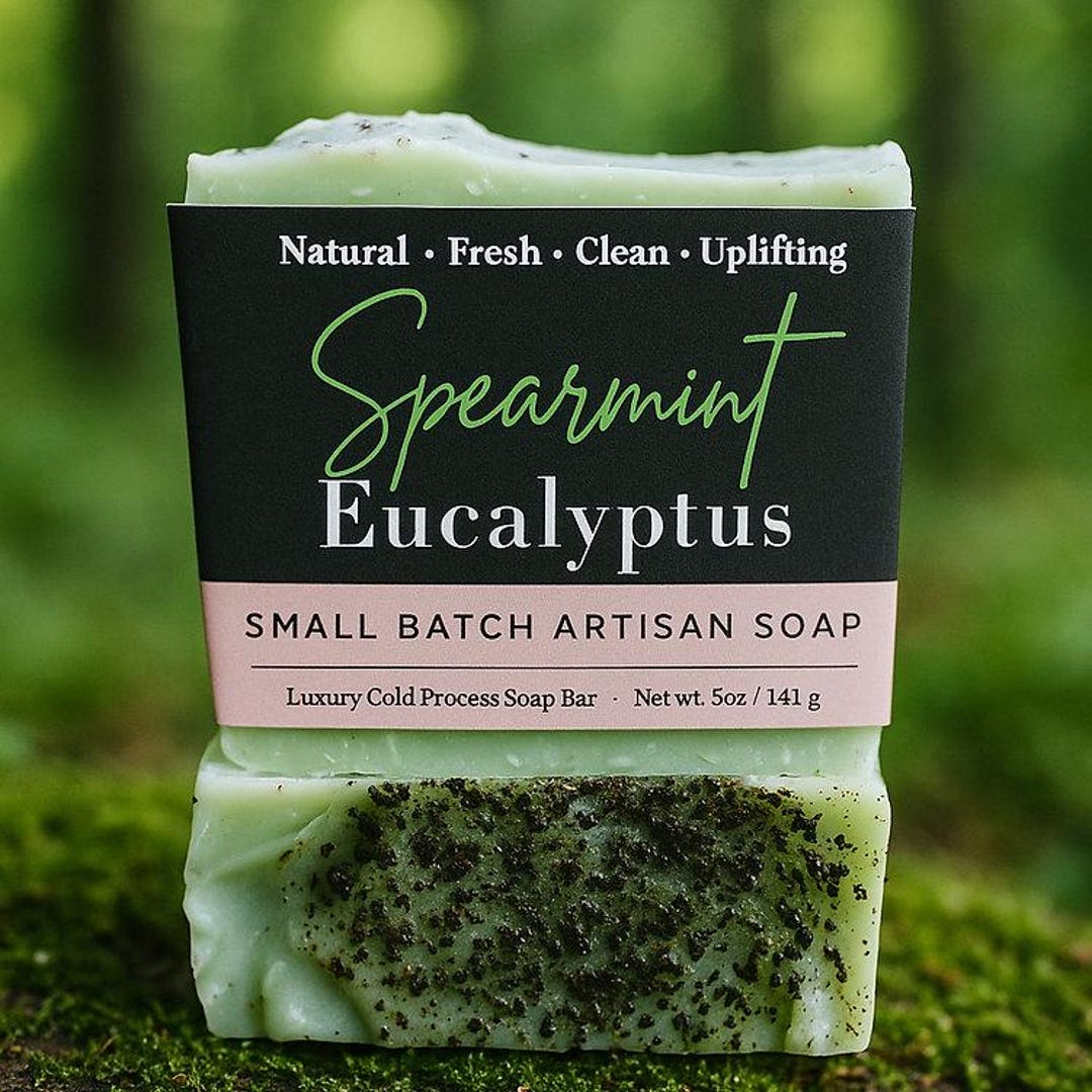 Spearmint Eucalyptus Soap, Natural Handmade Vegan Soap Bar - Etsy