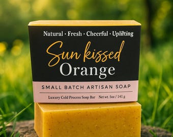 Sun Kissed Orange Soap: Vegan Cold Process Soap Bar