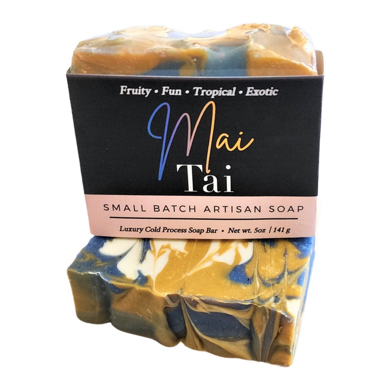 Soap Set, Mai Tai Soap Set, Vegan Soap, Cold Process Soap, Natural Soap, Tropical Soap, Fruity Soap, Soap Gift, Soap Favors, Birthday Gift image 2