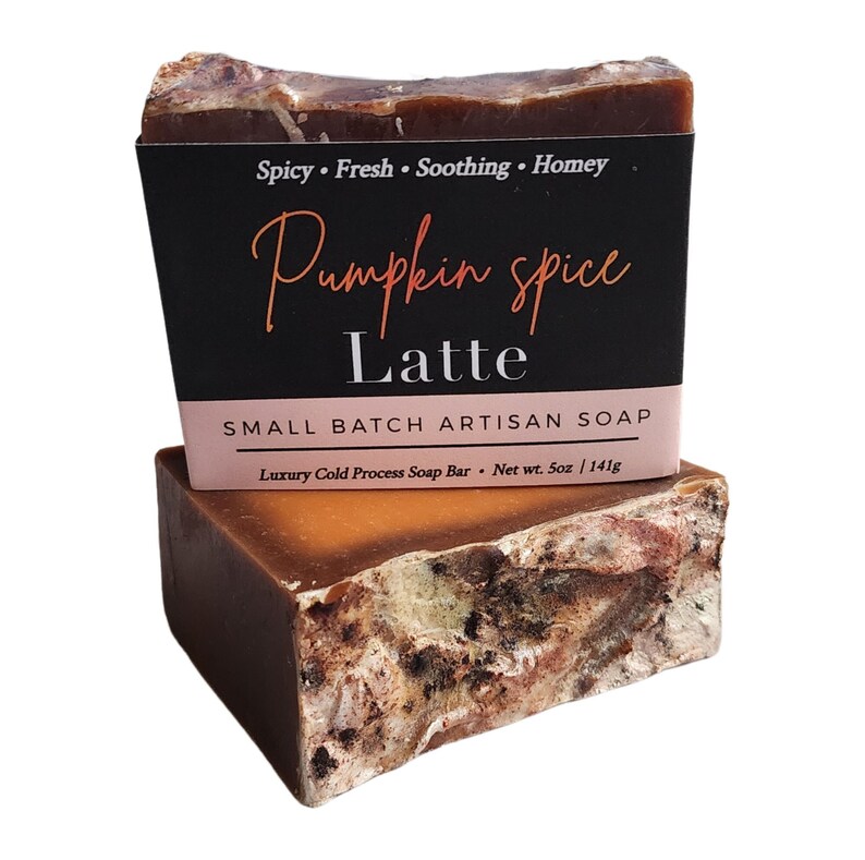 Pumpkin Spice Latte Soap Natural Soap Gift Vegan Soap Cold Process Soap Handmade Spice Soap Fall Soap Christmas Soap Gift Soap Favors image 1