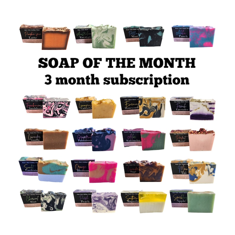 Soap Subscription Soap of the Month Soap Club Soap Gift Natural Soap Gift Christmas Gift Anniversary Gift Birthday Gift s Valentine's Gift image 1