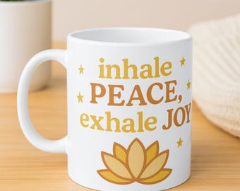 Inspirational Meditation Mug: Find Balance & Peace, Relaxation Gift, Yoga Gift