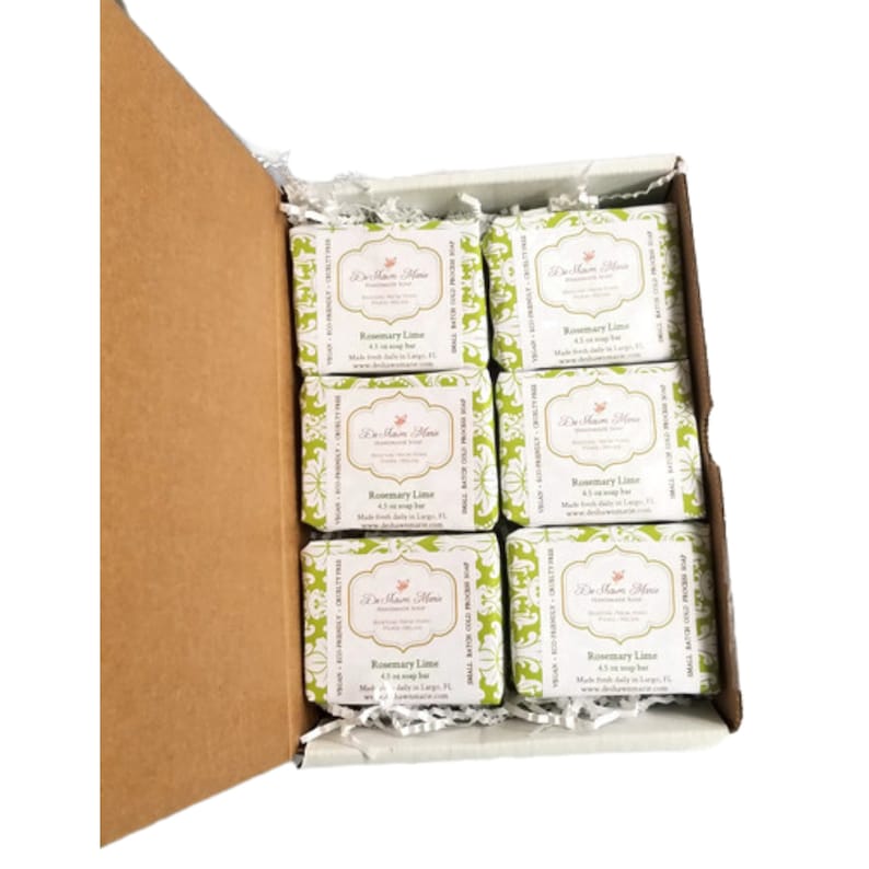 Rosemary Lime Soap Gift Box, Christmas Soap Gift, Soap Gift Set, Soap 6 pack, Vegan Soap Gift, Natural Soap Gift, Bath and Body Gift image 1