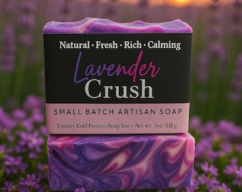 Handmade Lavender Soap: Vegan Shea Butter Soap, Calming Floral Scent