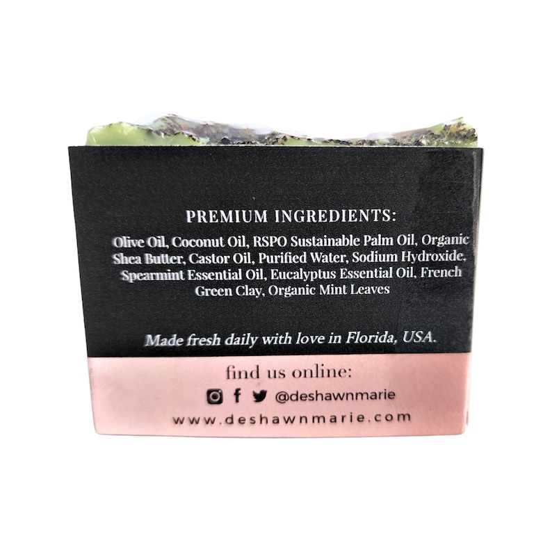 Spearmint Eucalyptus Soap, Natural Handmade Vegan Soap Bar - Etsy