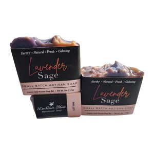 Lavender Sage Soap, Handmade Soap, Vegan Soap, Natural Soap, , Best Seller, Body Soap, Soap Bar, Self Care, Skin Care, Valentine's Day Gift image 7
