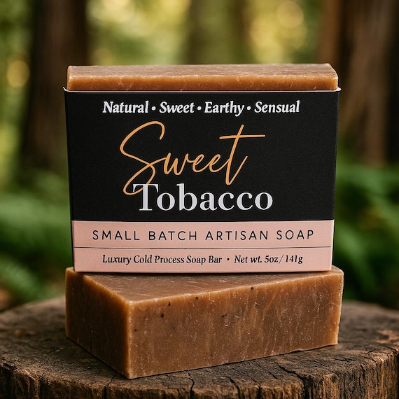 tobacco soap Sweet Tobacco Soap: Handmade Vegan Cold Process Soap Bar