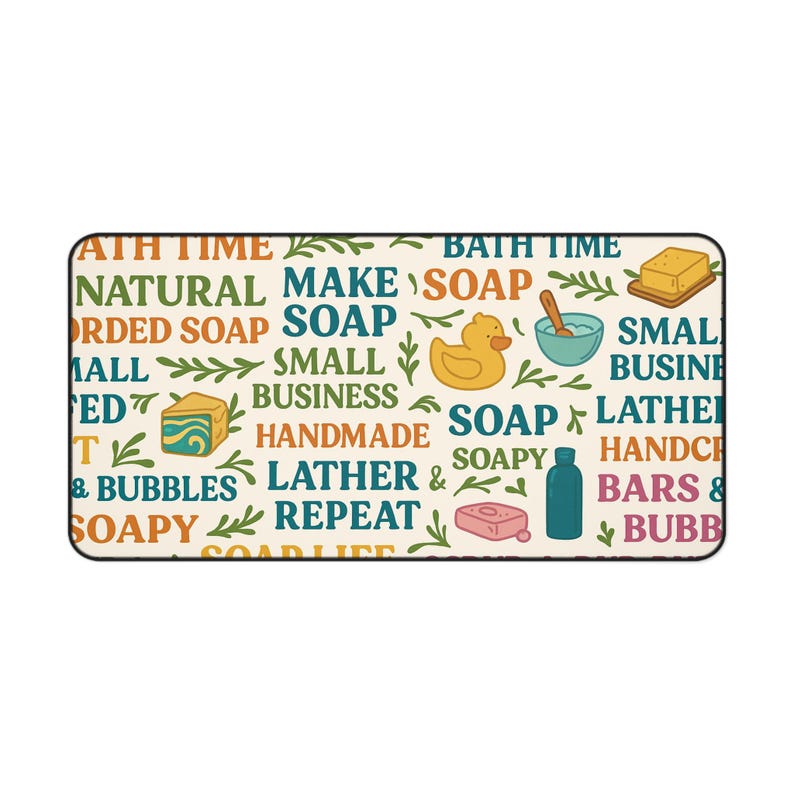 Soap Maker Desk Pad: Soap Business Office Mat Protector image 4
