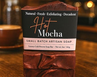 Hot Mocha Coffee Soap: Vegan Exfoliating Cold Process Soap