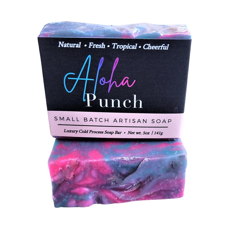 Aloha Punch Soap Bar, Tropical Soap, Fruity Soap, Cold Process Soap, Soap Gift, Best Seller, Body Soap, Soap Bar, Self Care, Skin Care image 1