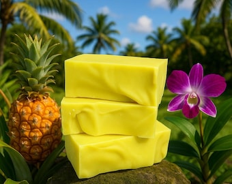 Pineapple Orchid Soap Bar: Tropical Vegan Handmade Soap