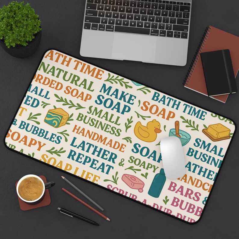 Soap Maker Desk Pad: Soap Business Office Mat Protector image 5