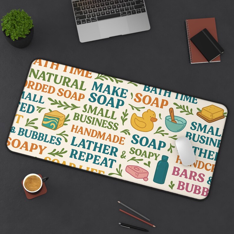 Soap Maker Desk Pad: Soap Business Office Mat Protector image 6
