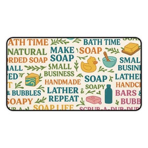 Soap Maker Desk Pad: Soap Business Office Mat Protector image 3