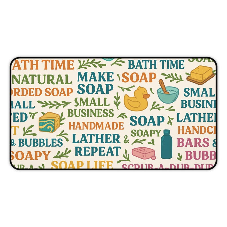 Soap Maker Desk Pad: Soap Business Office Mat Protector image 3