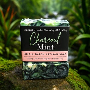 Mint Soap, Charcoal Mint Soap, Soap Gift, Vegan Soap, Natural Soap, Eucalyptus Soap, Spearmint Soap, Soap for men, Shea butter soap