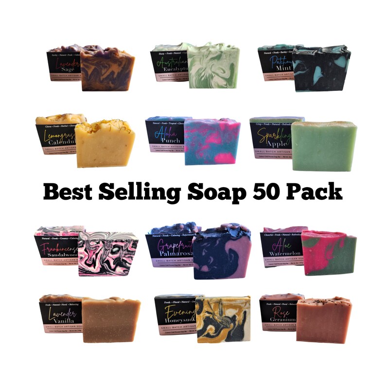 Soap Set Soap Gift 50 pack Best Seller Soap Gifts Soap Christmas Gift Natural Soap Organic Soap Handmade Soap Sale Unique Soap image 1