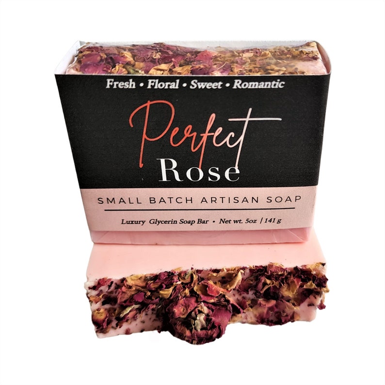 Rose Soap, Rose Petal Soap, Perfect Rose Soap, Soap Gift, Floral Soap, Soap for her, Vegan Soap, Best Rose Soap, Best Seller Soap image 1