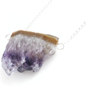 Large Raw Amethyst Necklace, Rough Crystal Stone Jewelry - Etsy