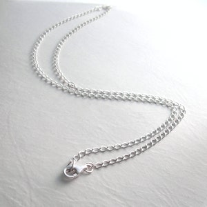 Sterling Silver Choker Necklace, 14 inch Choker Chain, Plain Short Curb Chain image 1
