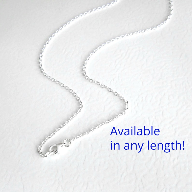 Sterling Silver Chain Necklace, Plain Solid Silver Chain, Cable Chain, Pick Your Length image 1
