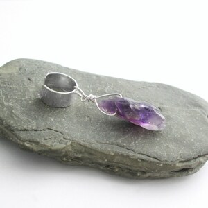 Rough Amethyst Ear Cuff, Purple Raw Stone Cuff Earring, Cartilage Jewelry image 4